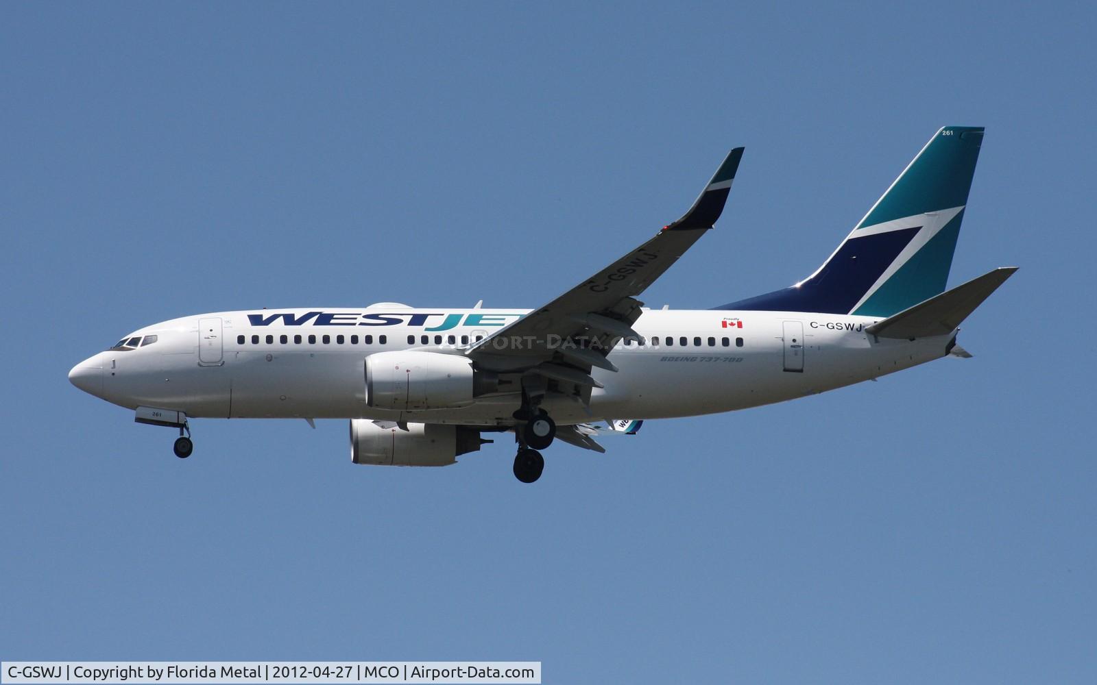 C-GSWJ, 2010 Boeing 737-7CT C/N 37423, West Jet 737