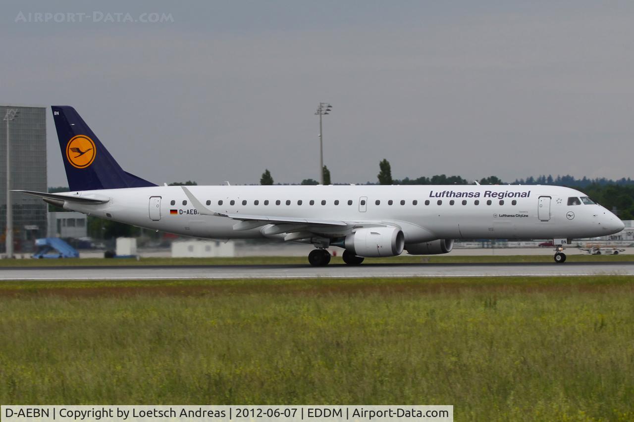 D-AEBN, 2012 Embraer 195LR (ERJ-190-200LR) C/N 19000532, DLH Regional (CityLine)