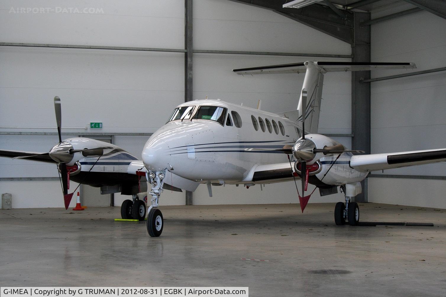 G-IMEA, 1977 Beech 200 Super King Air C/N BB-302, In its hangar at Sywell