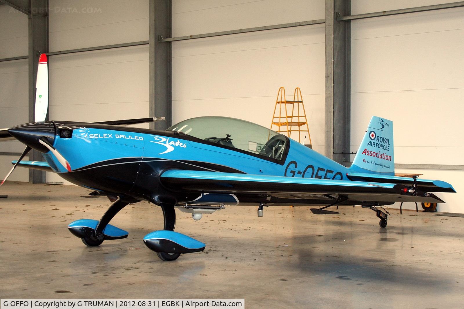 G-OFFO, 2006 Extra EA-300/L C/N 1226, In its hangar at Sywell