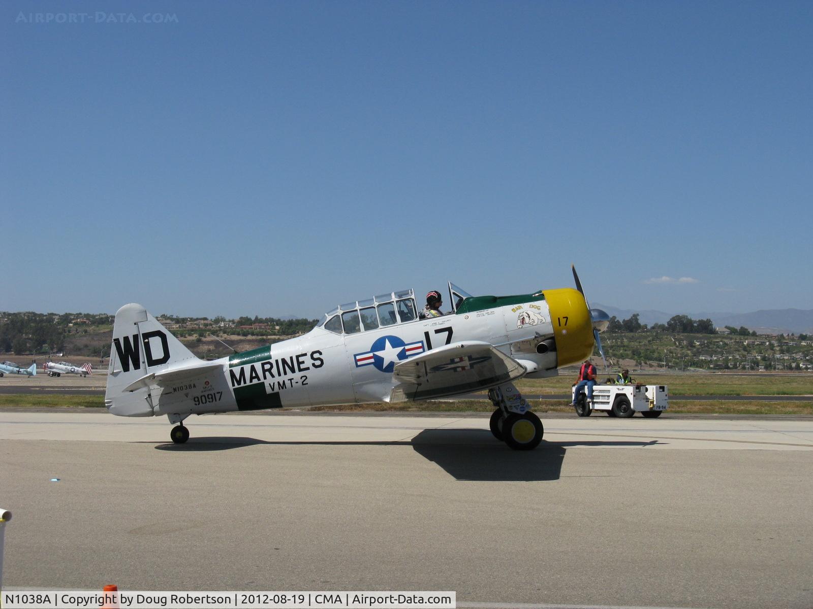 N1038A, 1944 North American SNJ-5 Texan C/N 90917 (121-41633), 1944 North American SNJ-5 WAR DOG, P&W R-1340 Wasp 600 Hp, taxi back