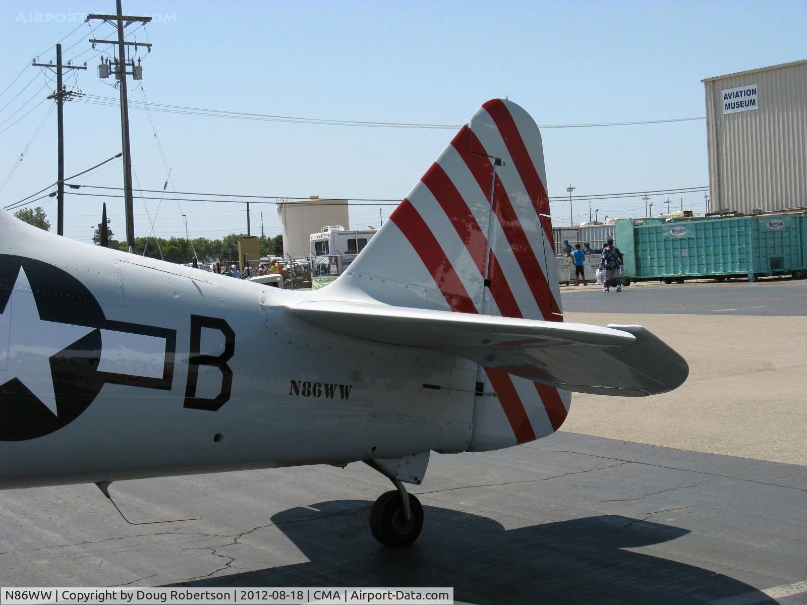 N86WW, 1956 North American SNJ-4 Texan C/N 88-12291, 1956 North American SNJ-4 SUGARFOOT, P&W R-1340 AN1 Wasp 550 Hp, tail stripes