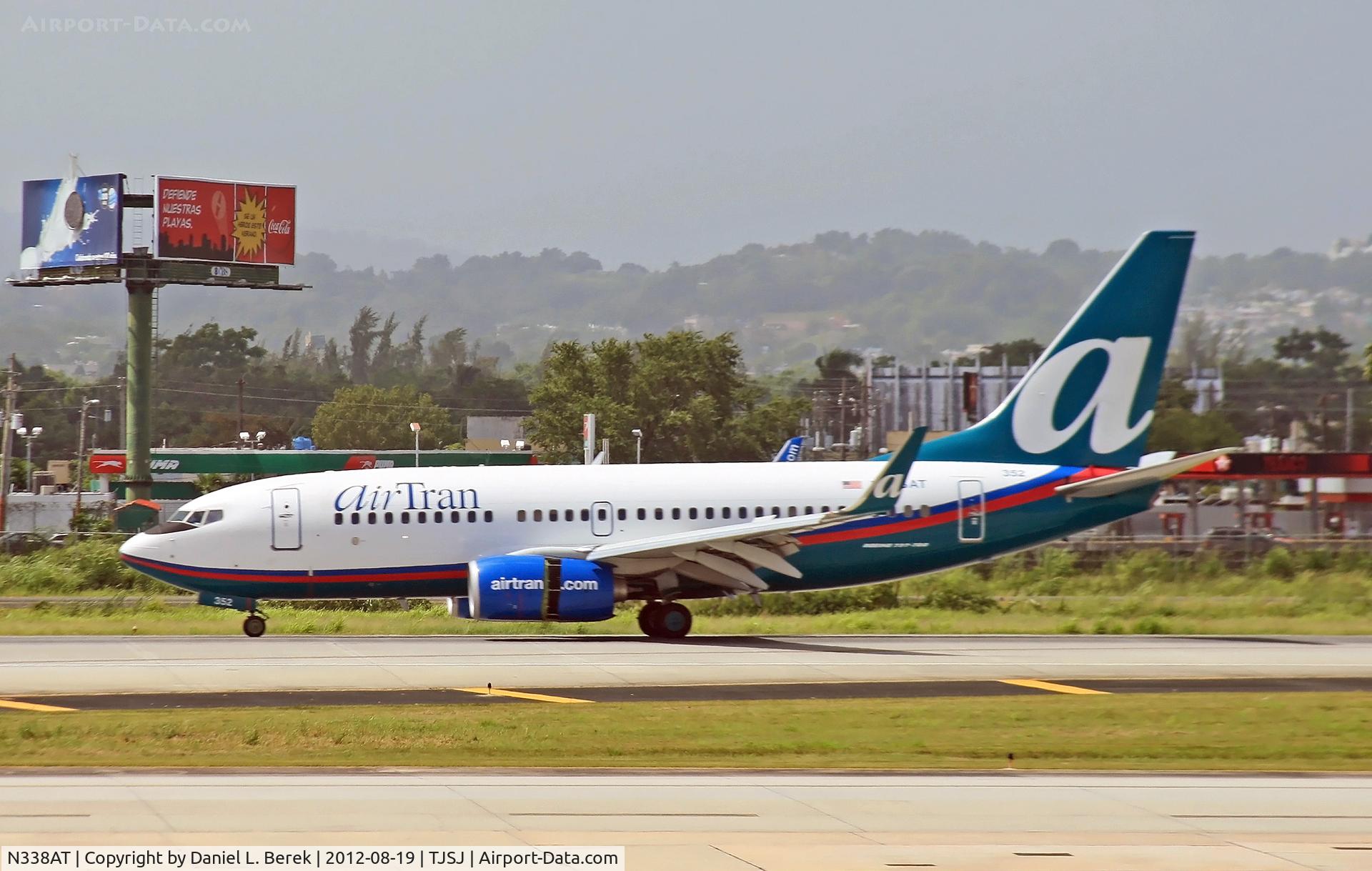 N338AT, 2008 Boeing 737-7BD C/N 33943, Nice to see an AirTran jet south of the US mainland.