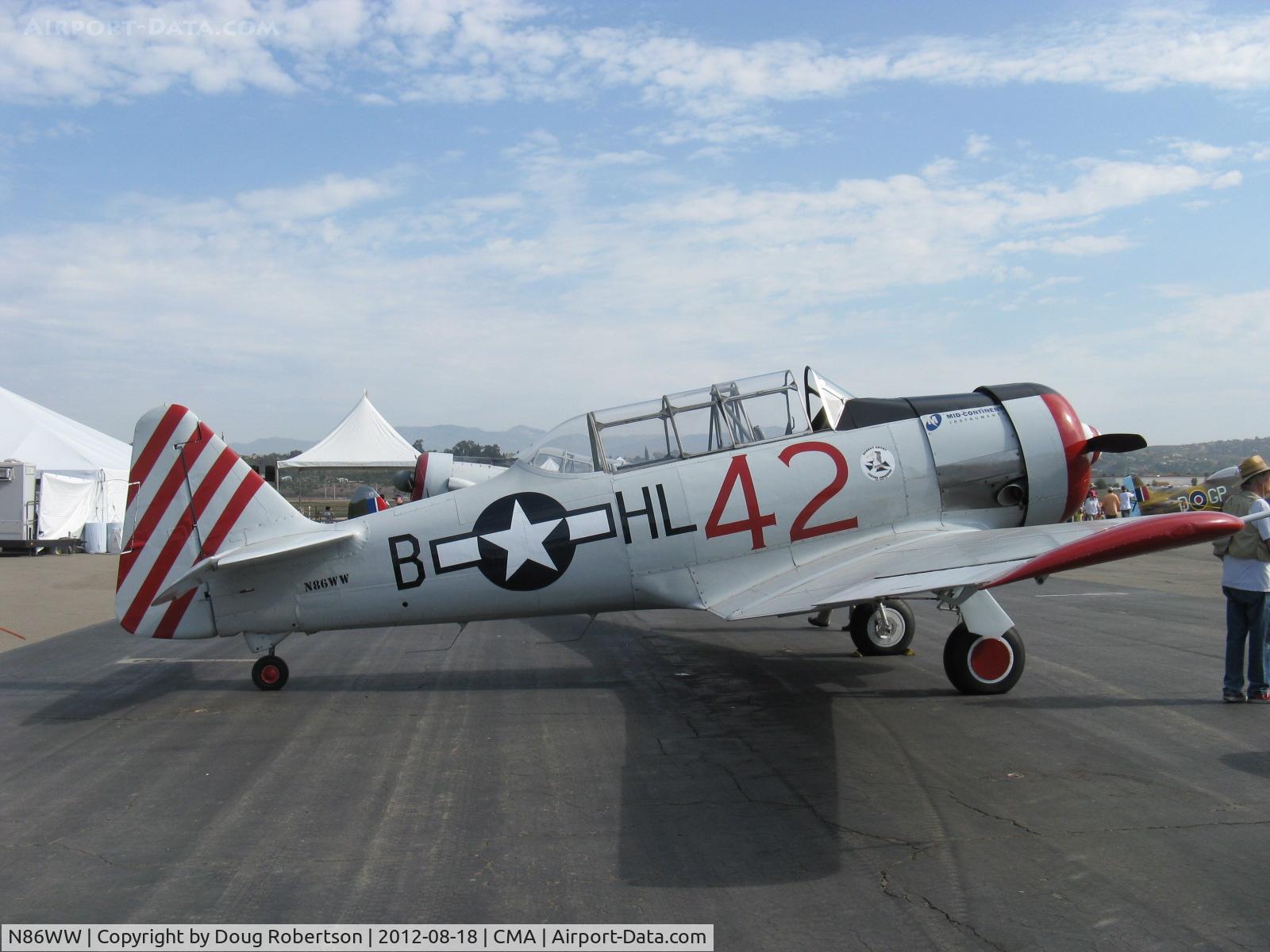 N86WW, 1956 North American SNJ-4 Texan C/N 88-12291, 1956 North American SNJ-4 SUGARFOOT, P&W R-1340 AN1 Wasp 550 Hp. As they say, if you can fly a T-6 TEXAN/SNJ, you can fly anything!