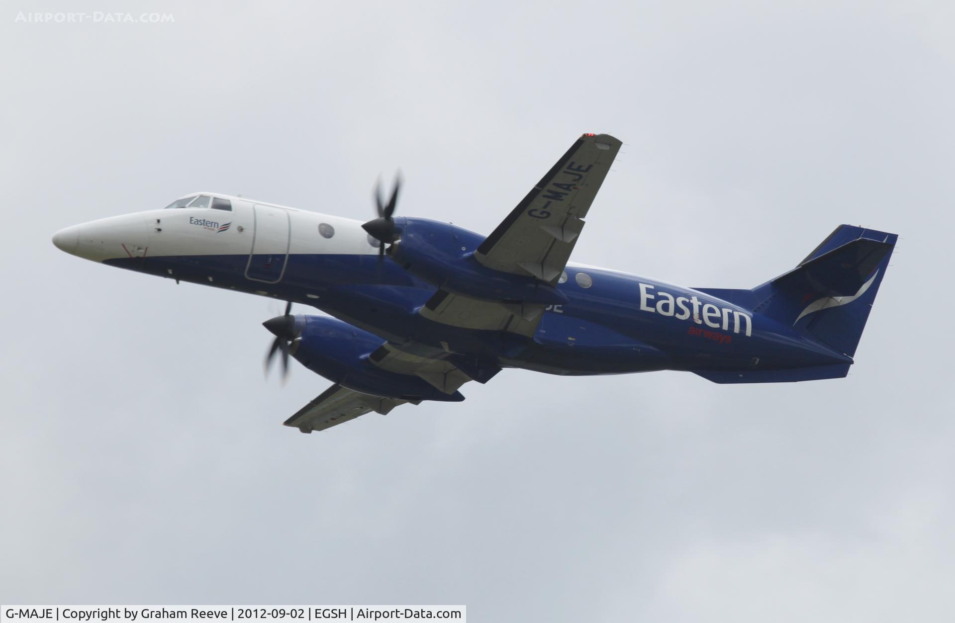 G-MAJE, 1992 British Aerospace Jetstream 41 C/N 41007, Departing from Norwich.