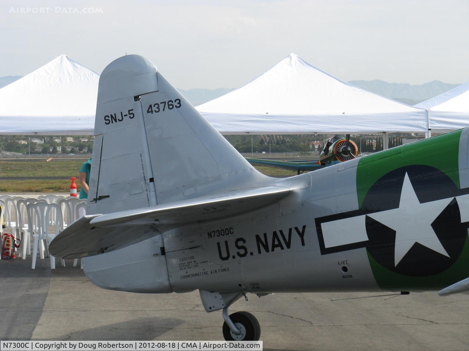 N7300C, 1958 North American AT-6D Harvard II C/N 43763, 1958 North American AT-6D as SNJ-5, P&W R-1340 Wasp 600 Hp, tail