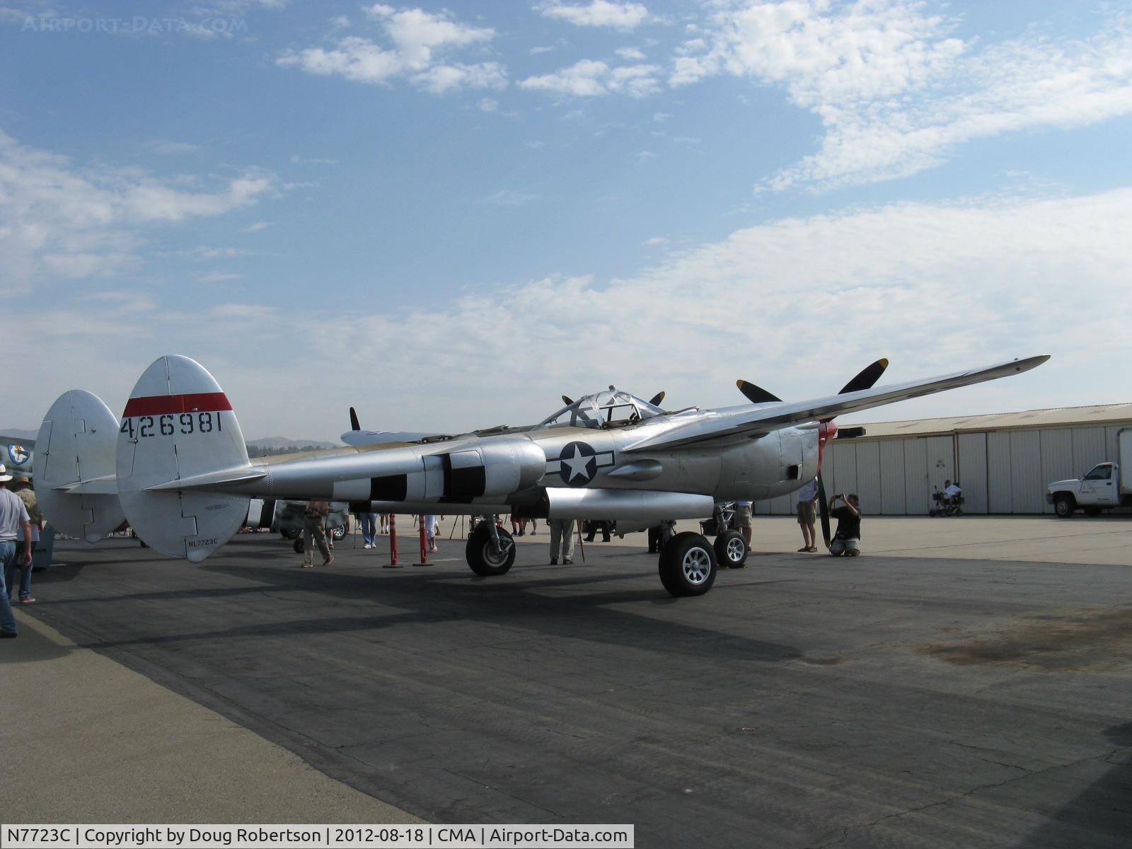 N7723C, 1944 Lockheed P-38L-5 Lightning C/N 7985, 1944 Lockheed P-38L LIGHTNING Honey Bunny, one Allison V-1710-111 and one Allison V-1710-113 counter-rotatiing 1,475 Hp each