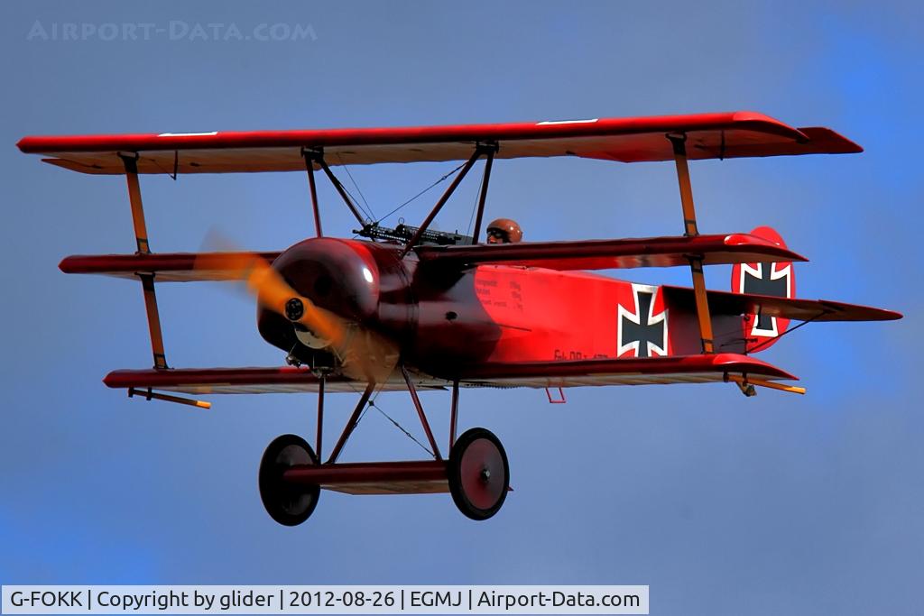 G-FOKK, 2006 Fokker Dr.1 Triplane Replica C/N PFA 238-14253, Sadly didn't display later due battery problem!