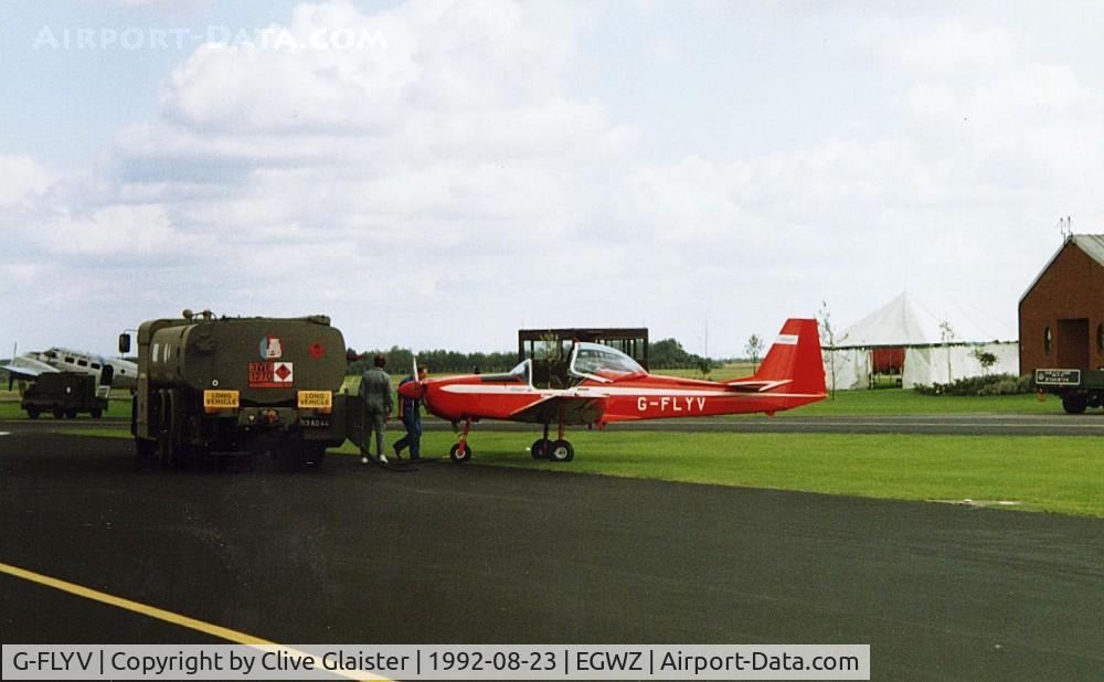 G-FLYV, 1988 Slingsby T-67M-200 Firefly C/N 2052, Originally owned to and currently with, Firefly Aerial Promotions Ltd in March 1988. De-registered as destroyed in September 1996. See, http://tinyurl.com/c3vle26