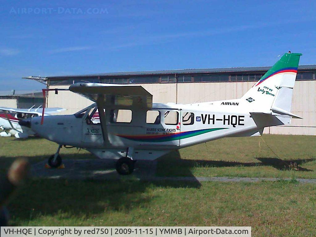 VH-HQE, 2002 Gippsland GA-8 Airvan C/N GA8-03-026, Airvan VH-HQE at Moorabbin, taken with a cellphone.