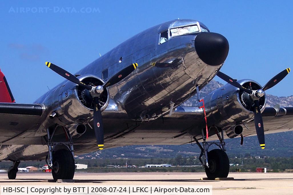 HB-ISC, 1943 Douglas DC-3C-S1C3G (C-47A) C/N 9995, With Expeditor N21FS during a couple of day in Calvi