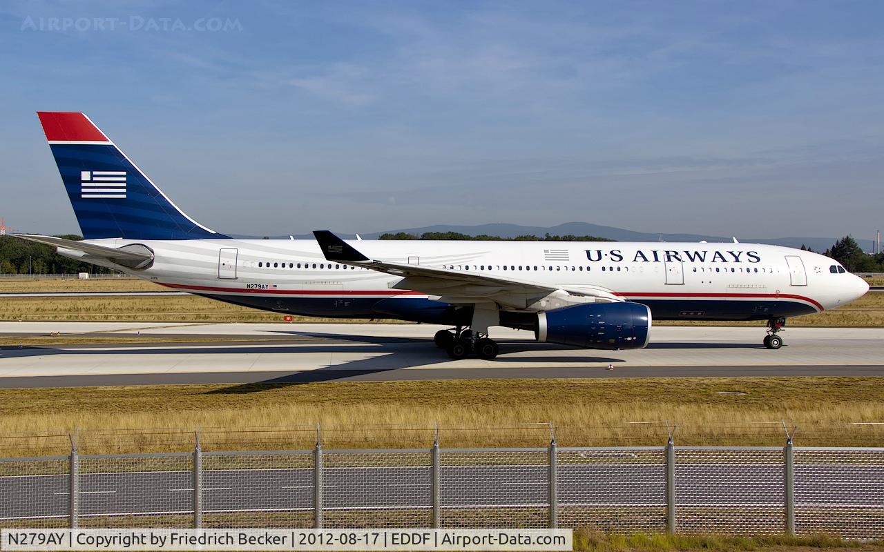N279AY, 2009 Airbus A330-243 C/N 1011, taxying to the gate