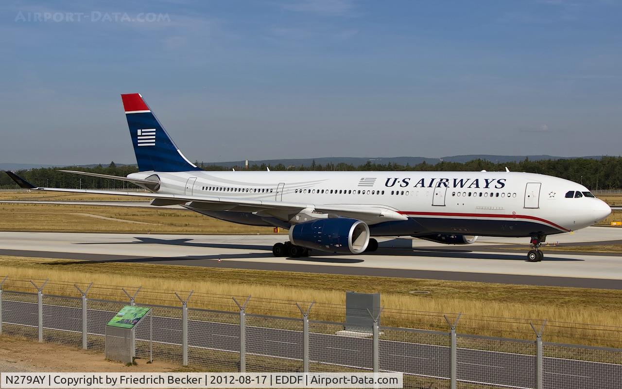 N279AY, 2009 Airbus A330-243 C/N 1011, taxying to the gate