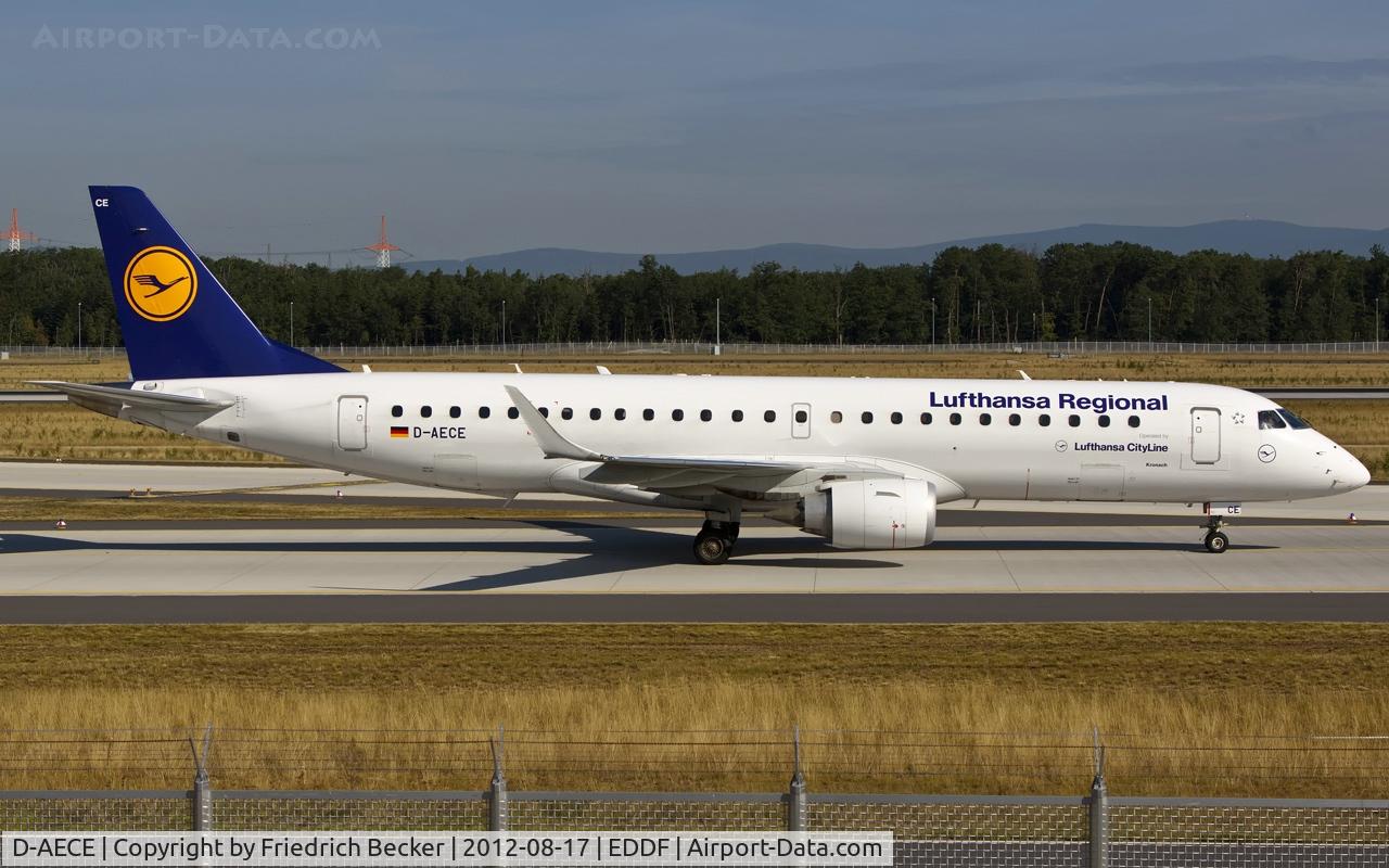 D-AECE, 2010 Embraer 190LR (ERJ-190-100LR) C/N 19000341, taxying to the gate
