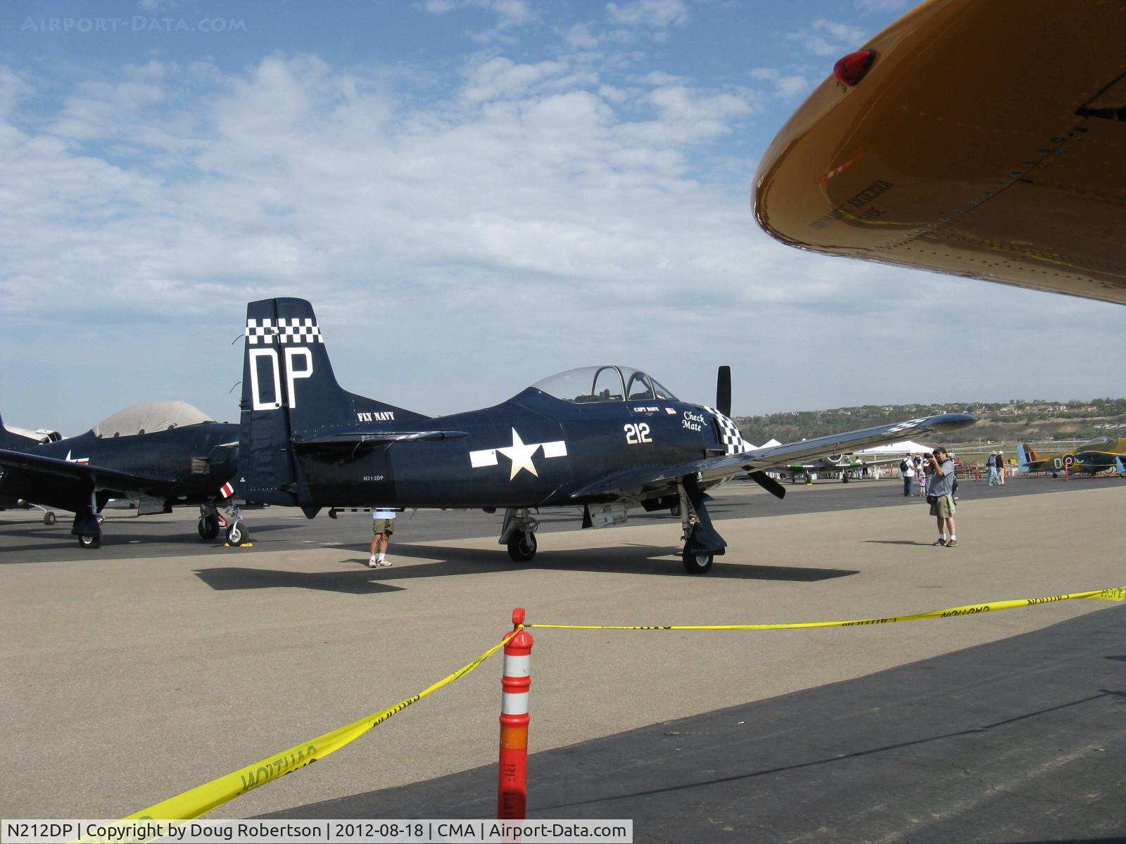 N212DP, 1949 North American T-28A Trojan C/N 159-128, 1949 North American T-28A TROJAN 'CHECKMATE', Wright R-1300 800 Hp, in Navy blue, unusual as USN rejected A model for higher horsepower & other changes in the -B, -C models.