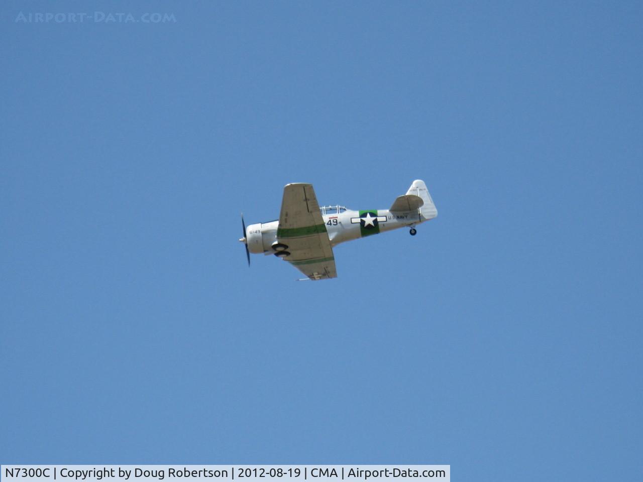 N7300C, 1958 North American AT-6D Harvard II C/N 43763, 1958 North American AT-6D as SNJ-5, P&W R-1340 Wasp 600 Hp, another overflight 26