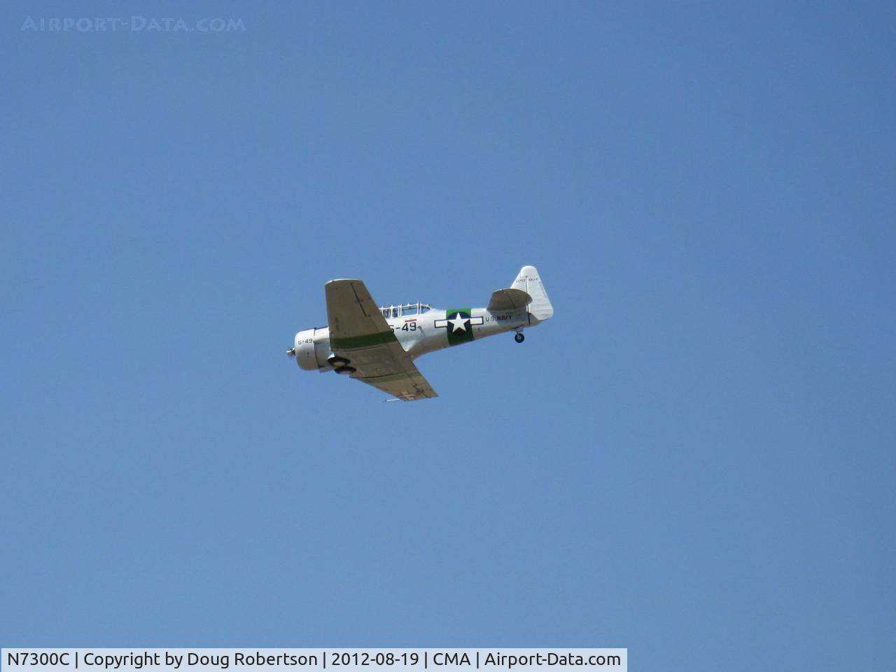 N7300C, 1958 North American AT-6D Harvard II C/N 43763, 1958 North American AT-6D as SNJ-5, P&W R-1340 Wasp 600 Hp, another overflight 26