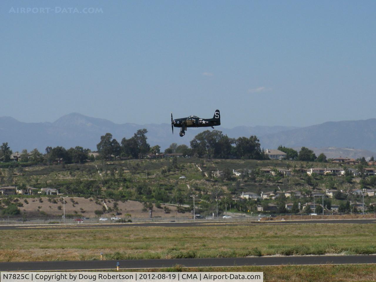 N7825C, 1948 Grumman F8F-2 (G58) Bearcat C/N D.1227, 1949 Grumman F8F-2 BEARCAT, P&W R-2800-34W 2,100 Hp, on final Rwy 26