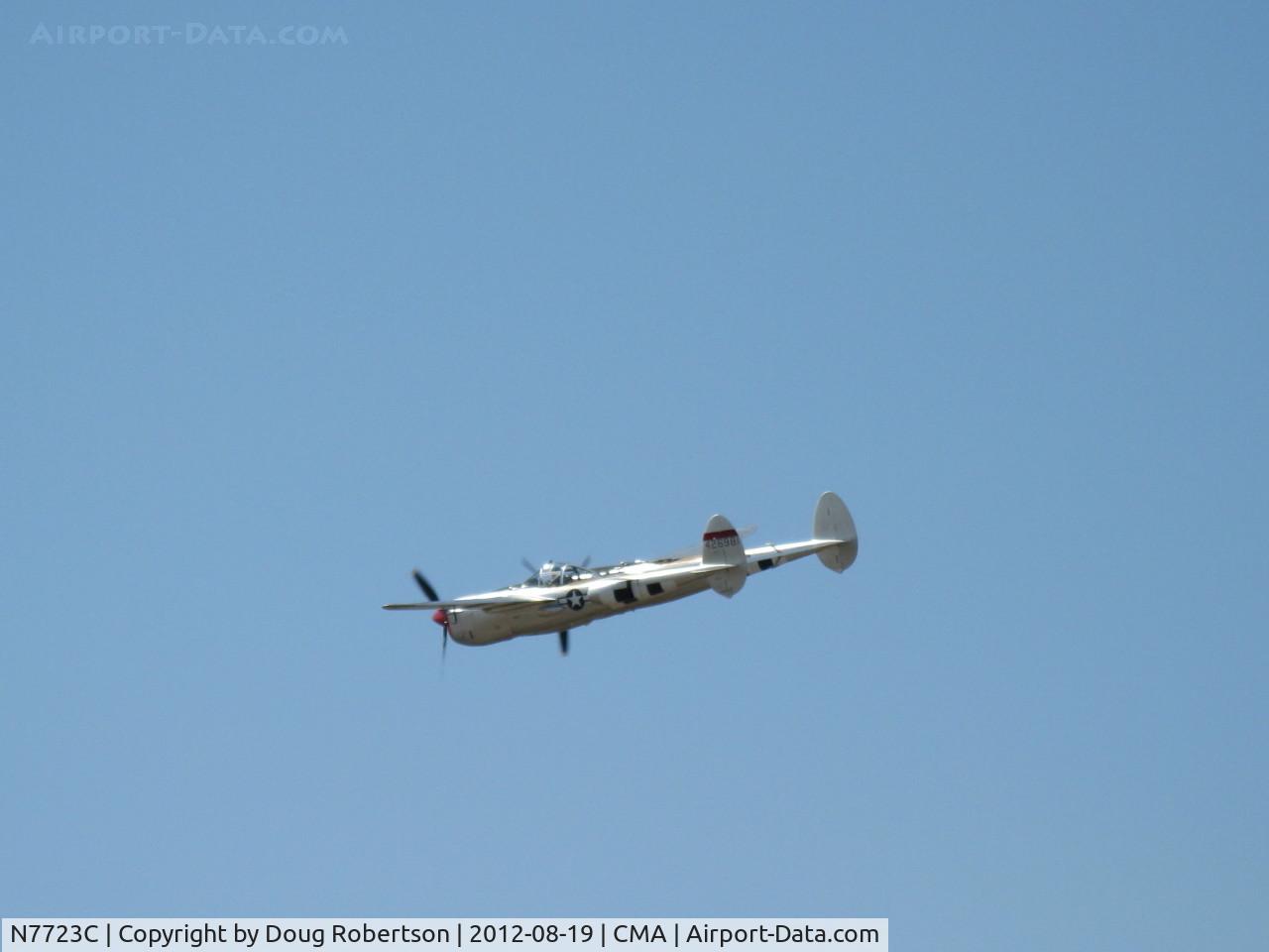 N7723C, 1944 Lockheed P-38L-5 Lightning C/N 7985, 1944 Lockheed P-38L LIGHTNING 'Honey Bunny', one Allison V-1710-111 and one Allison V-1710-113 counter-rotating 1,475 Hp each. overflight 26