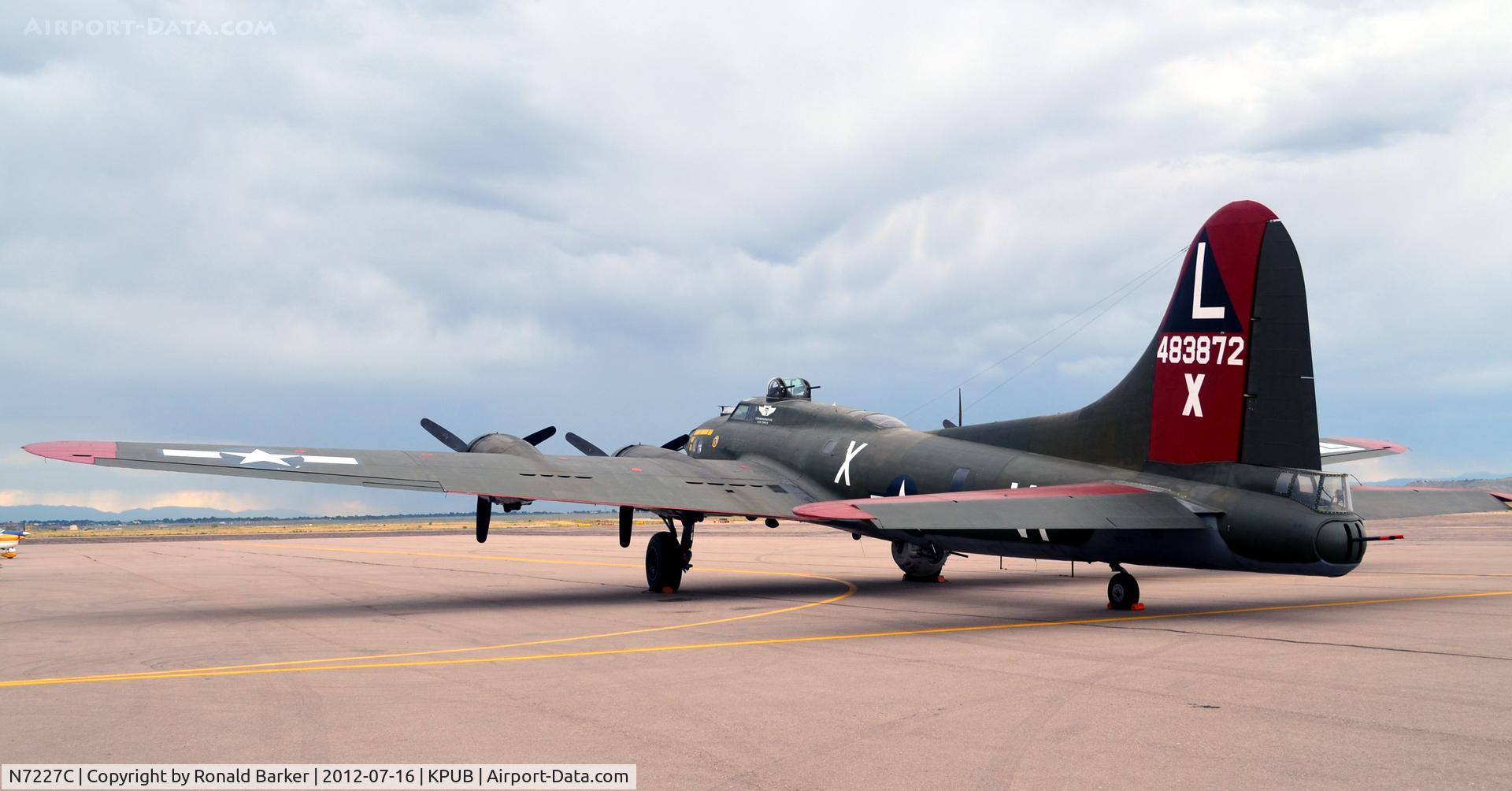 N7227C, 1944 Boeing B-17G Fortress C/N 32513, Left rear, parting shot, B-17G
