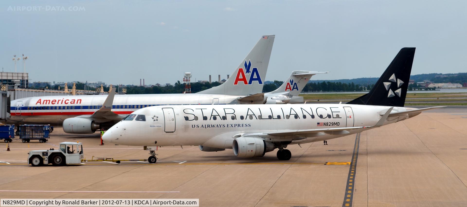 N829MD, 2005 Embraer 170SU (ERJ-170-100SU) C/N 17000049, Pushback DCA, VA