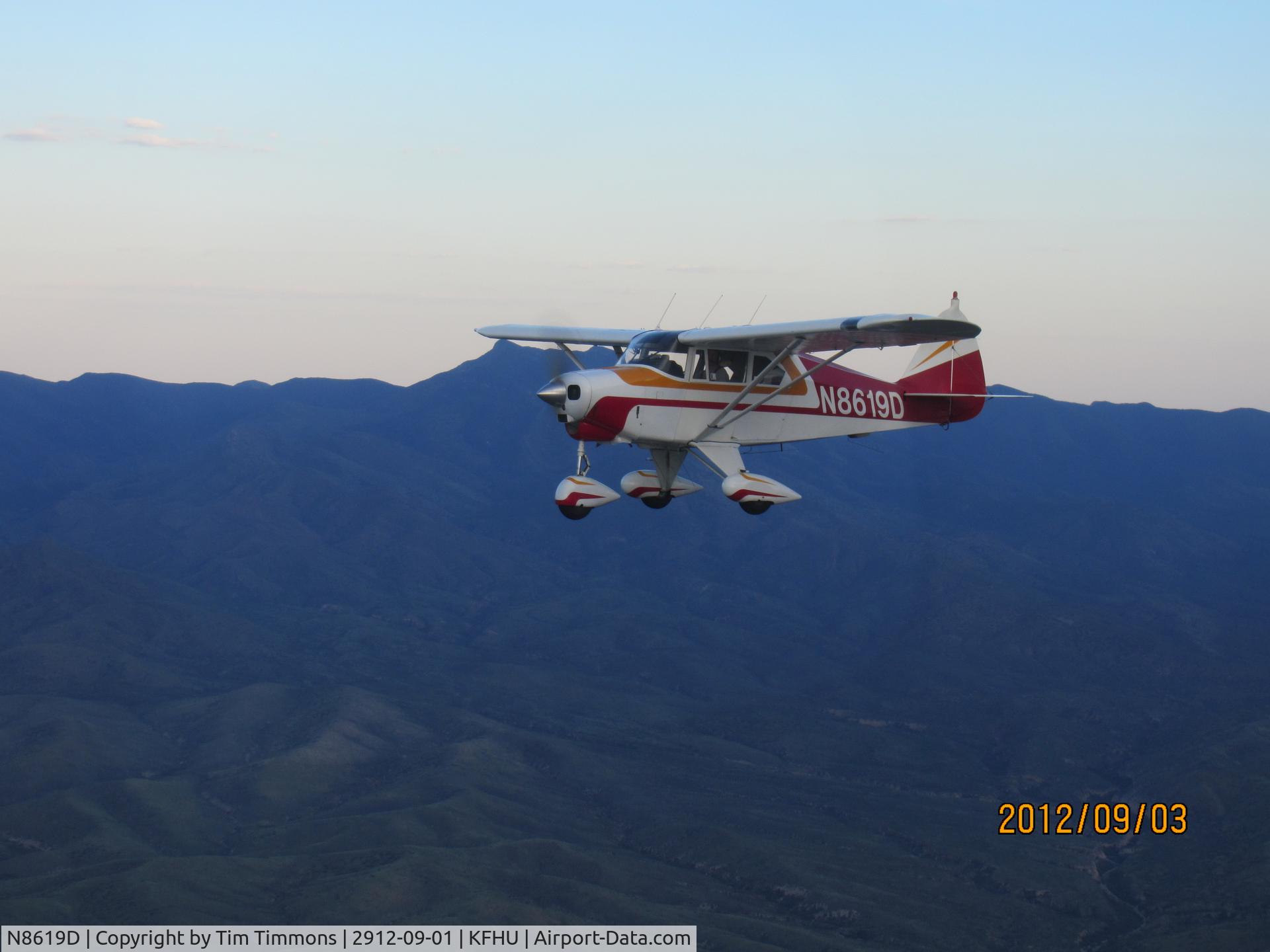 N8619D, 1957 Piper PA-22-160 Tri Pacer C/N 22-5822, Flying over the Whetstone Mountains