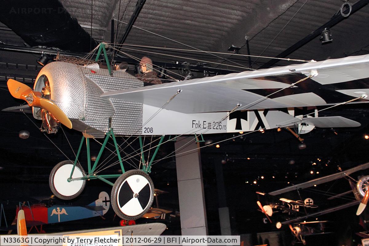 N3363G, Appleby James S FOKKER E III C/N AA107, Appleby James S FOKKER E III, c/n: AA107 in Seattle Museum of Flight