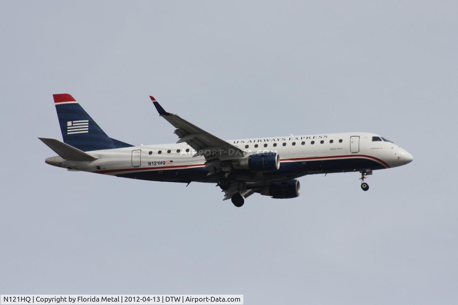 N121HQ, 2007 Embraer 175LR (ERJ-170-200LR) C/N 17000194, US Airways E175