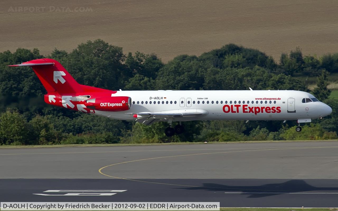 D-AOLH, 1989 Fokker 100 (F-28-0100) C/N 11265, short final RW09