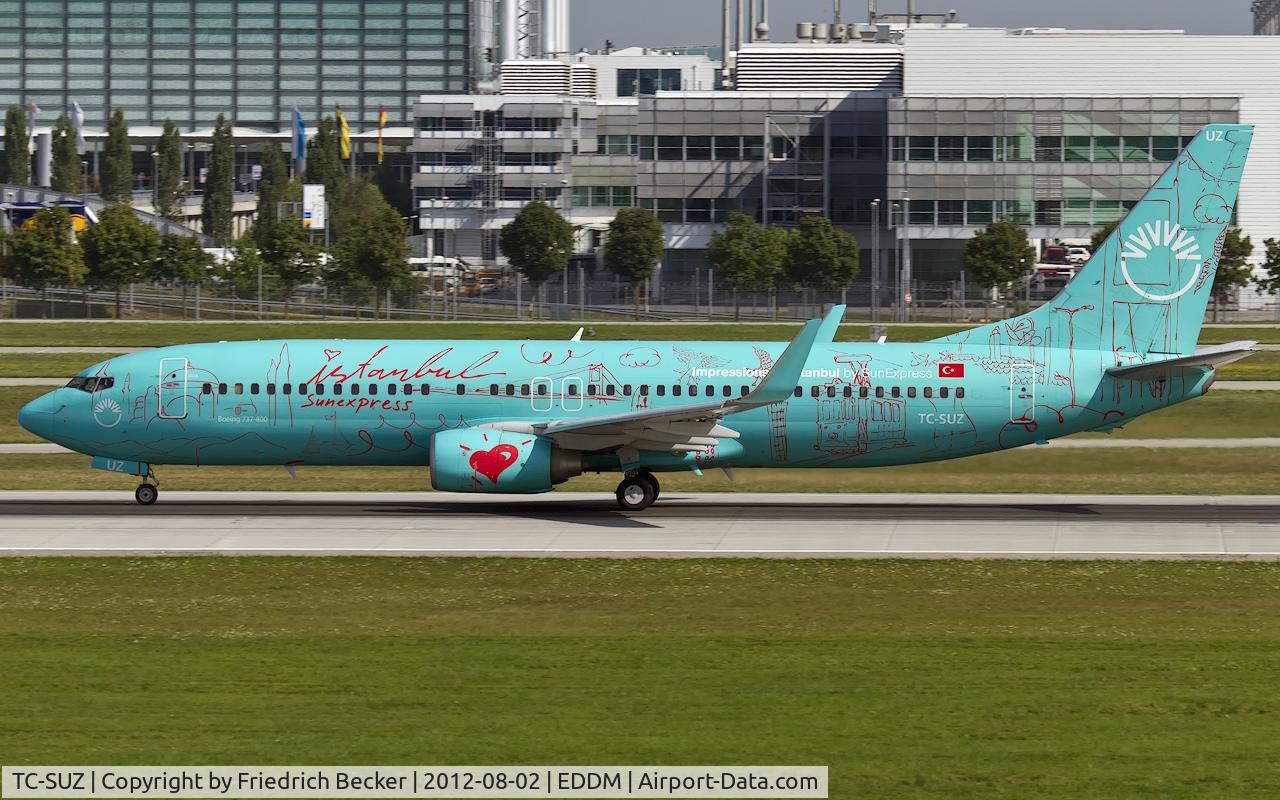 TC-SUZ, 2008 Boeing 737-8HX C/N 29649, departure from Munich