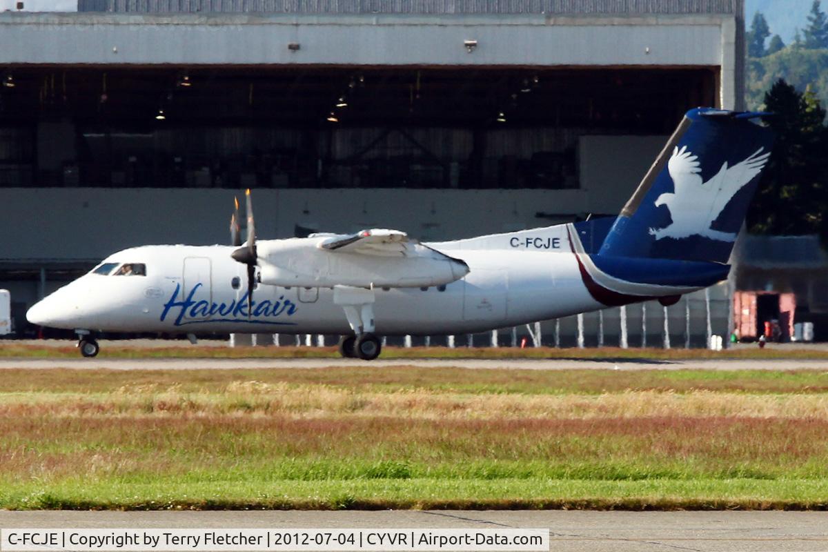C-FCJE, 1989 De Havilland Canada DHC-8-102 Dash 8 C/N 165, Hawkair's 1989 De Havilland Canada DHC-8-102, c/n: 165