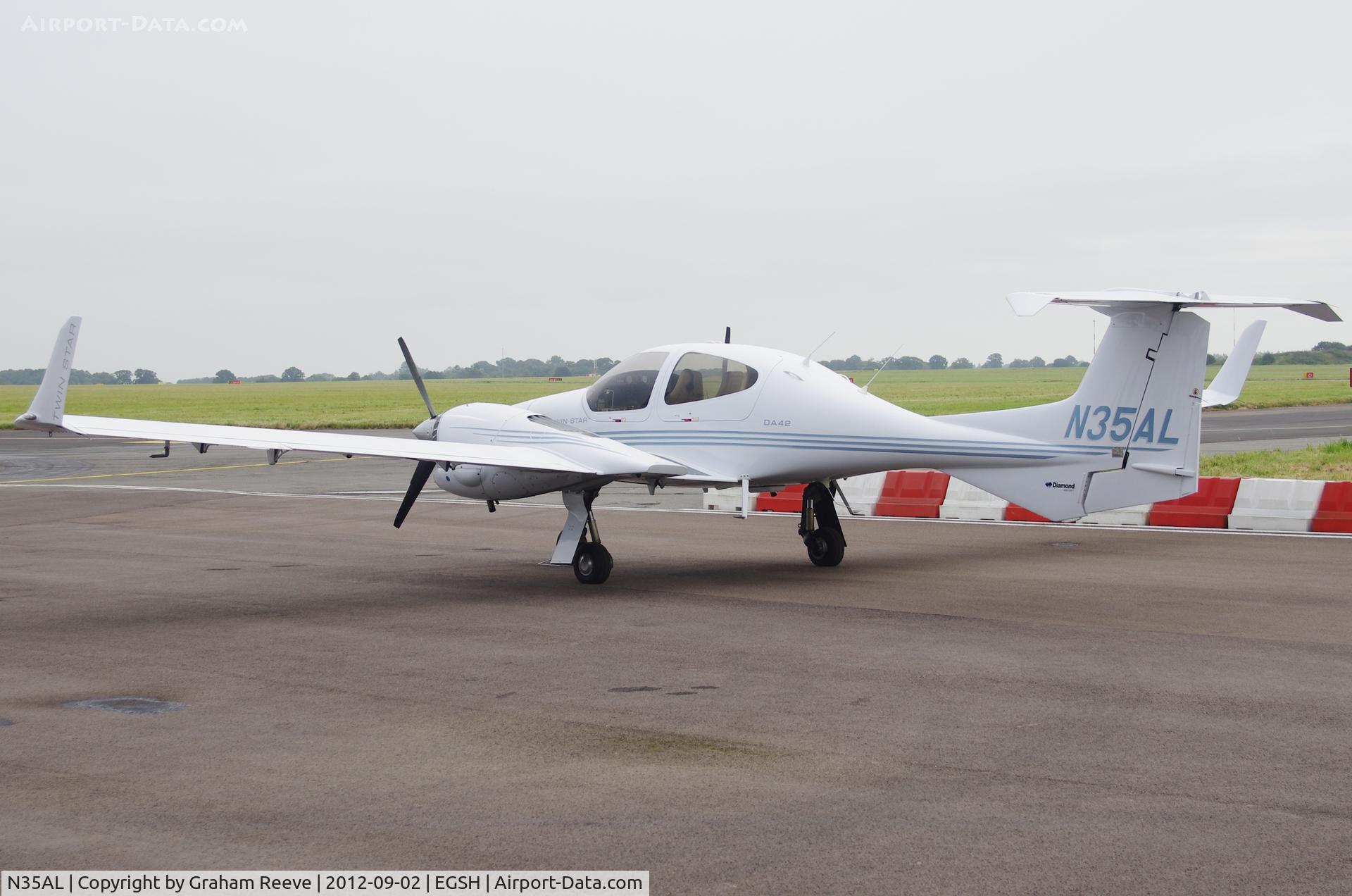 N35AL, 2006 Diamond DA-42 Twin Star C/N 42.147, Parked at Norwich.