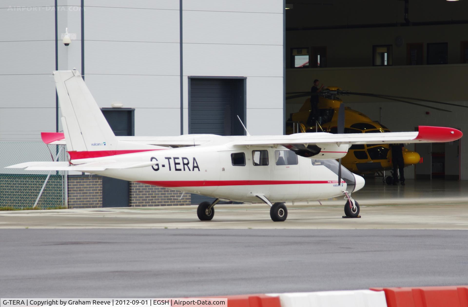G-TERA, 2007 Vulcanair P-68 Observer 2 C/N 433-29 OB2, Parked at Norwich.