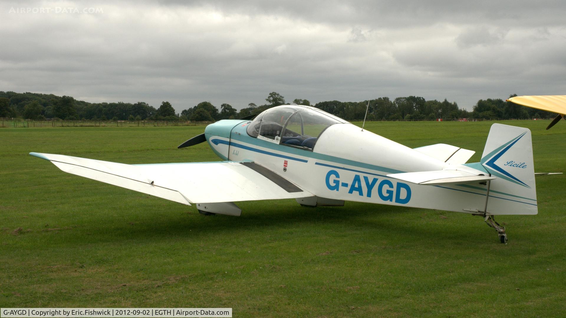 G-AYGD, 1963 CEA Jodel DR1050 Sicile C/N 515, 1. G-AYGD at Shuttleworth Pagent Air Display, Sept. 2012.