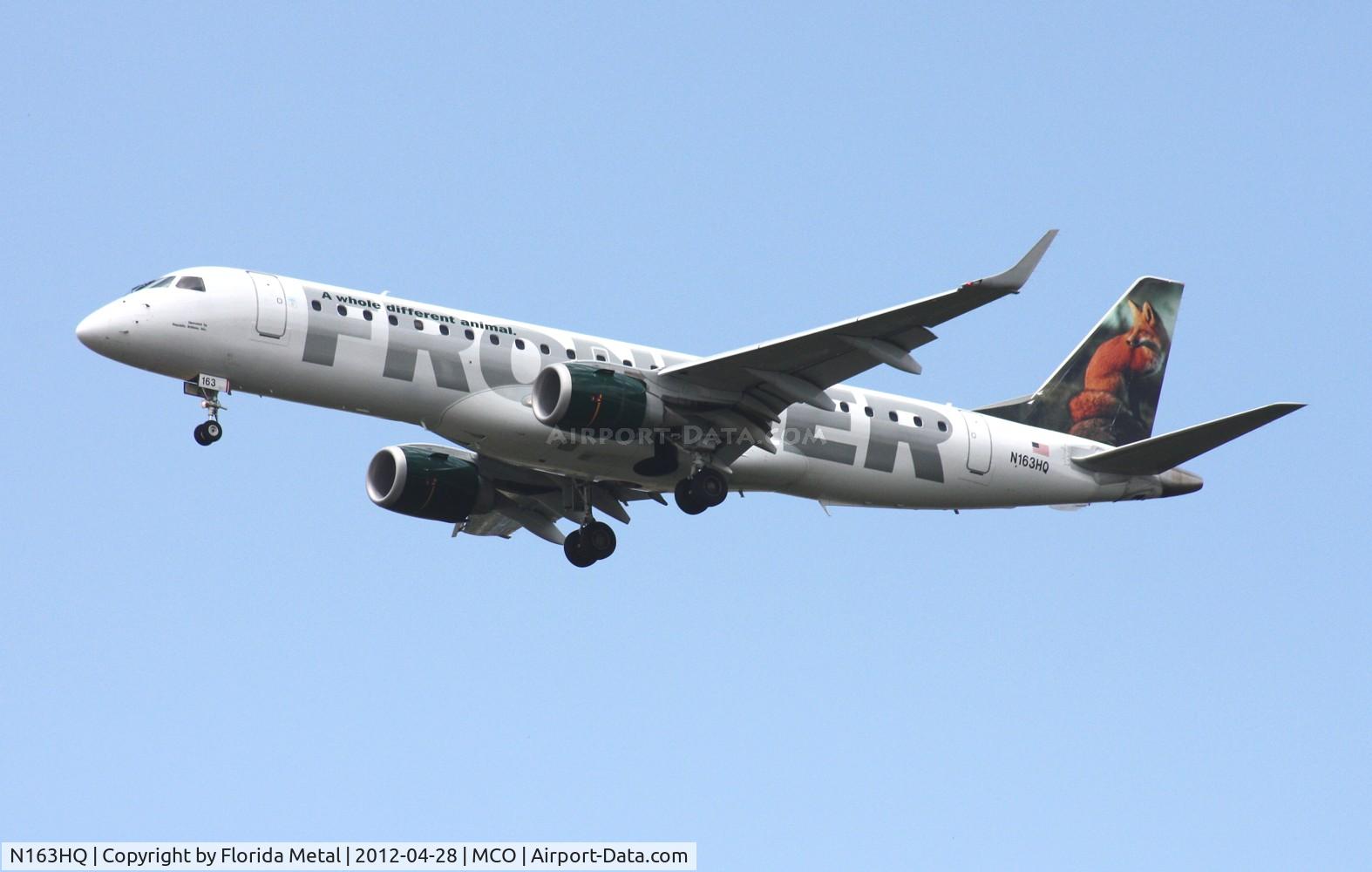 N163HQ, 2009 Embraer 190AR (ERJ-190-100IGW) C/N 19000255, Blaze the Red Fox Frontier E190