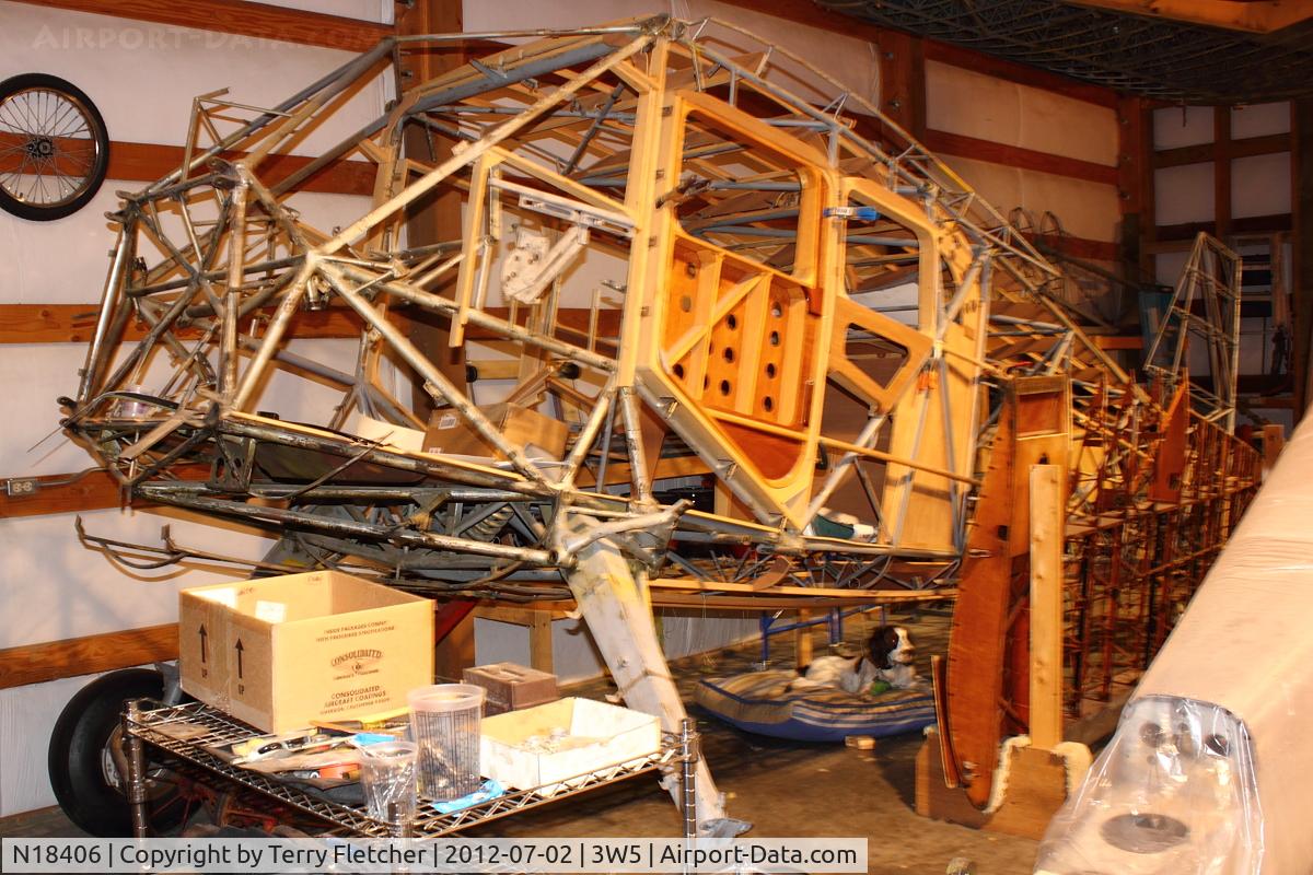 N18406, 1937 Stinson SR-9C Reliant C/N 5312, 1937 Stinson SR-9C, c/n: 5312 on rebuild at Concrete WA