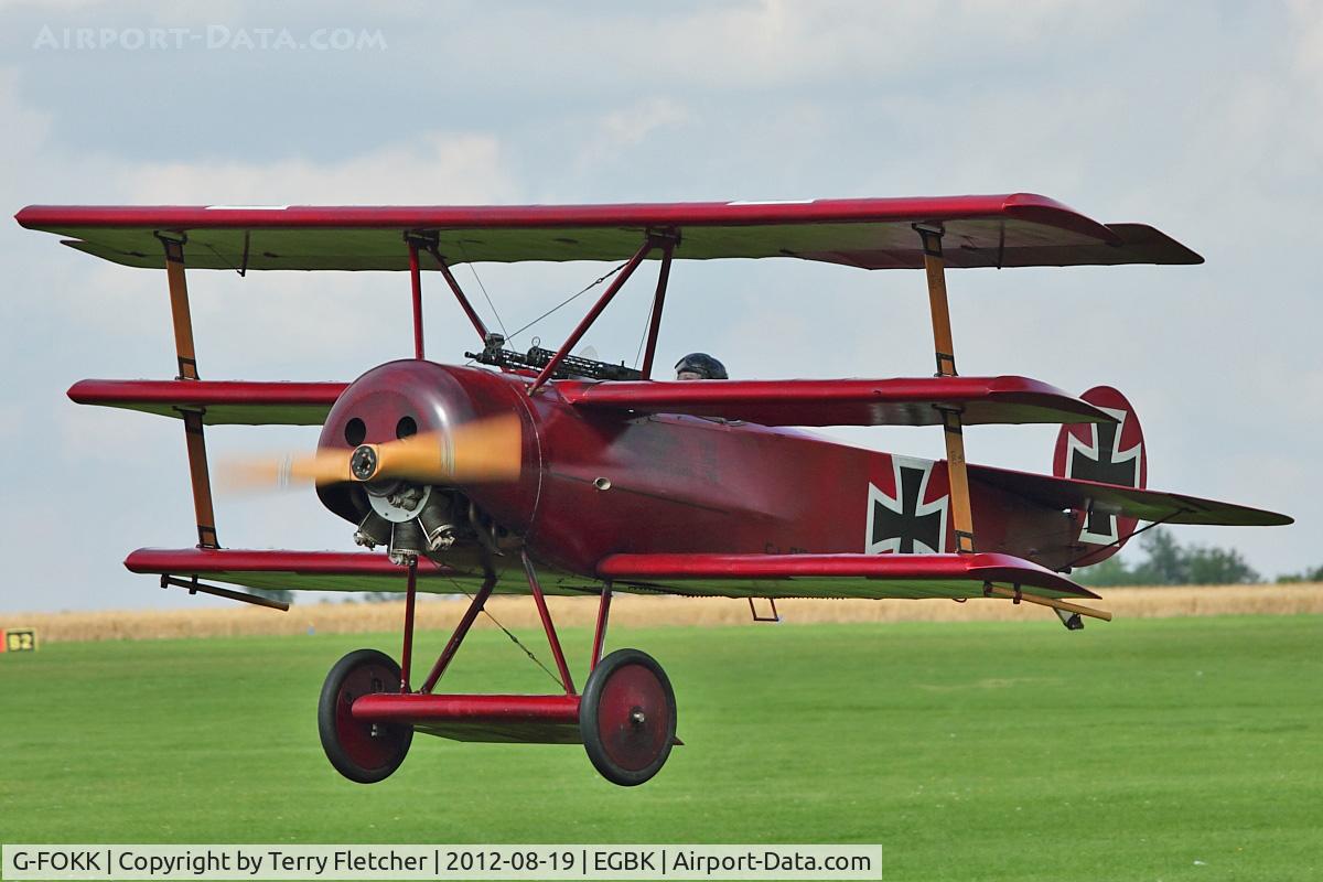 G-FOKK, 2006 Fokker Dr.1 Triplane Replica C/N PFA 238-14253, 2006 Fokker DR1 Triplane (Replica), c/n: PFA 238-14253 displaying at 2012 Sywell Airshow