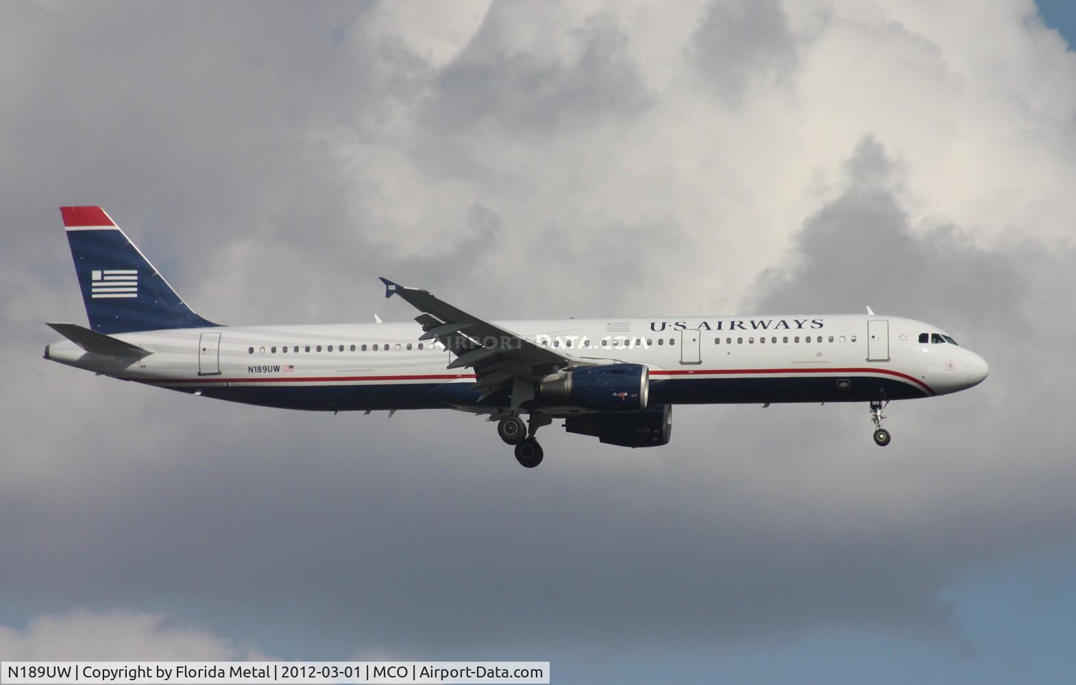 N189UW, 2001 Airbus A321-211 C/N 1425, US Airways A321
