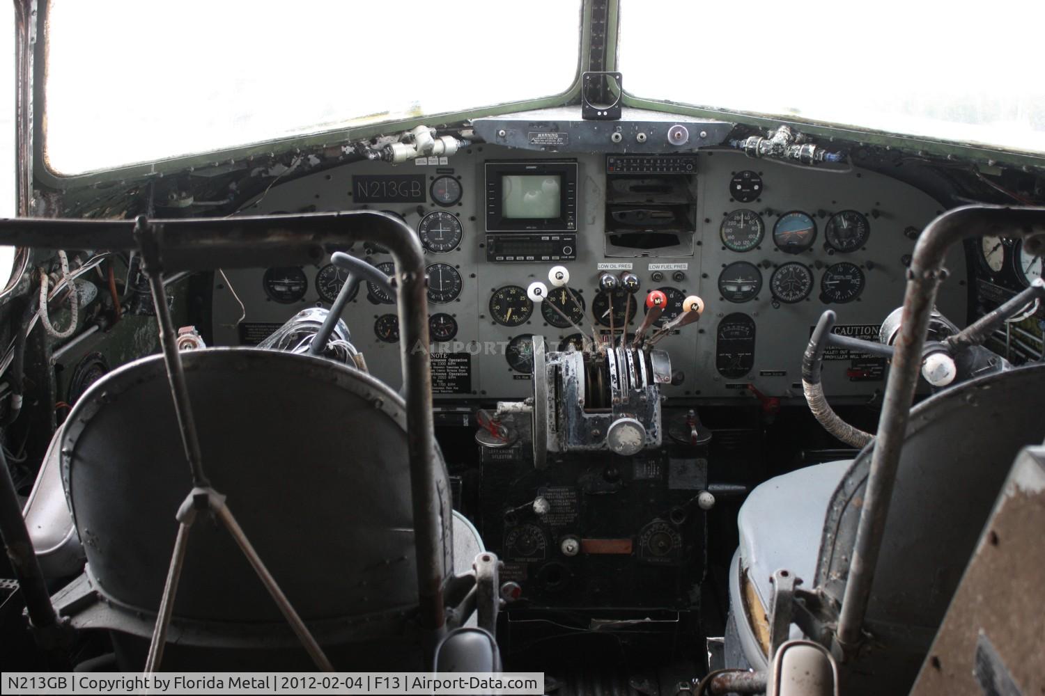 N213GB, 1945 Douglas DC3C 1830-94 C/N 33232, R4D-7 cockpit
