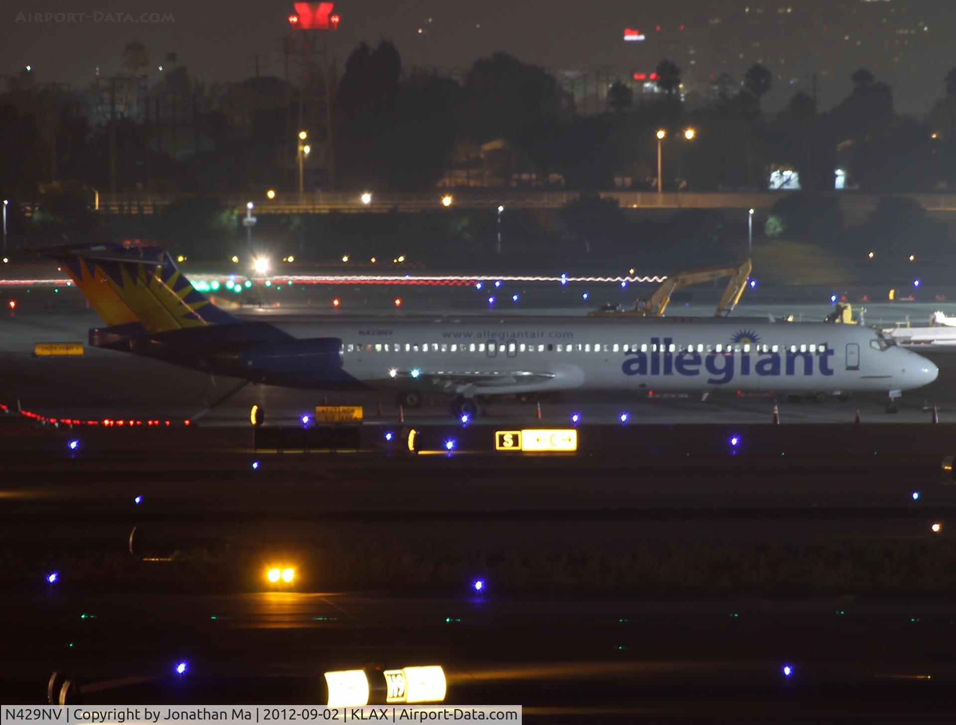 N429NV, 1985 McDonnell Douglas MD-83 (DC-9-83) C/N 49385, Long exposure