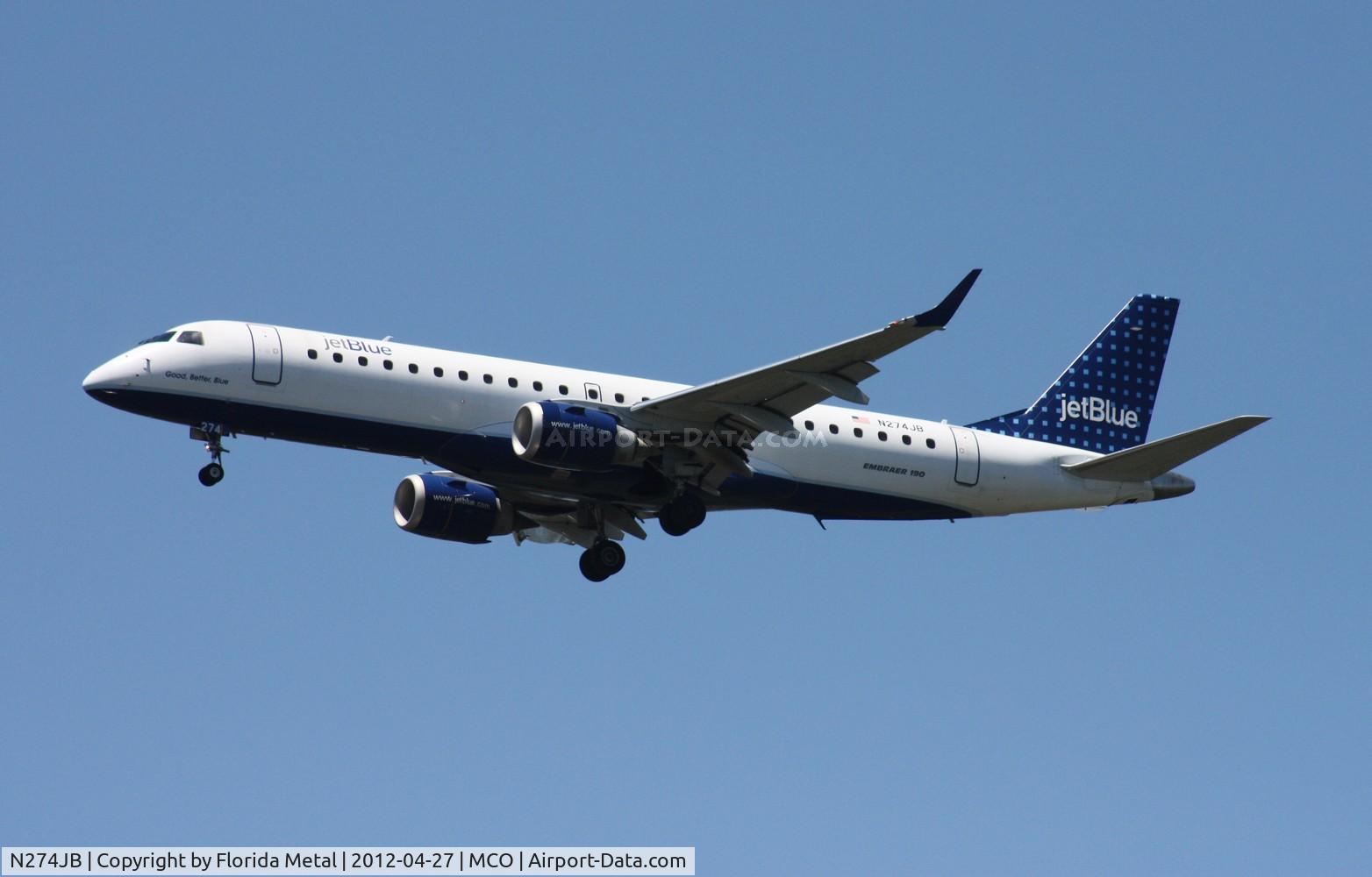 N274JB, 2007 Embraer ERJ-190-100 IGW 190AR C/N 19000082, Jet Blue E190
