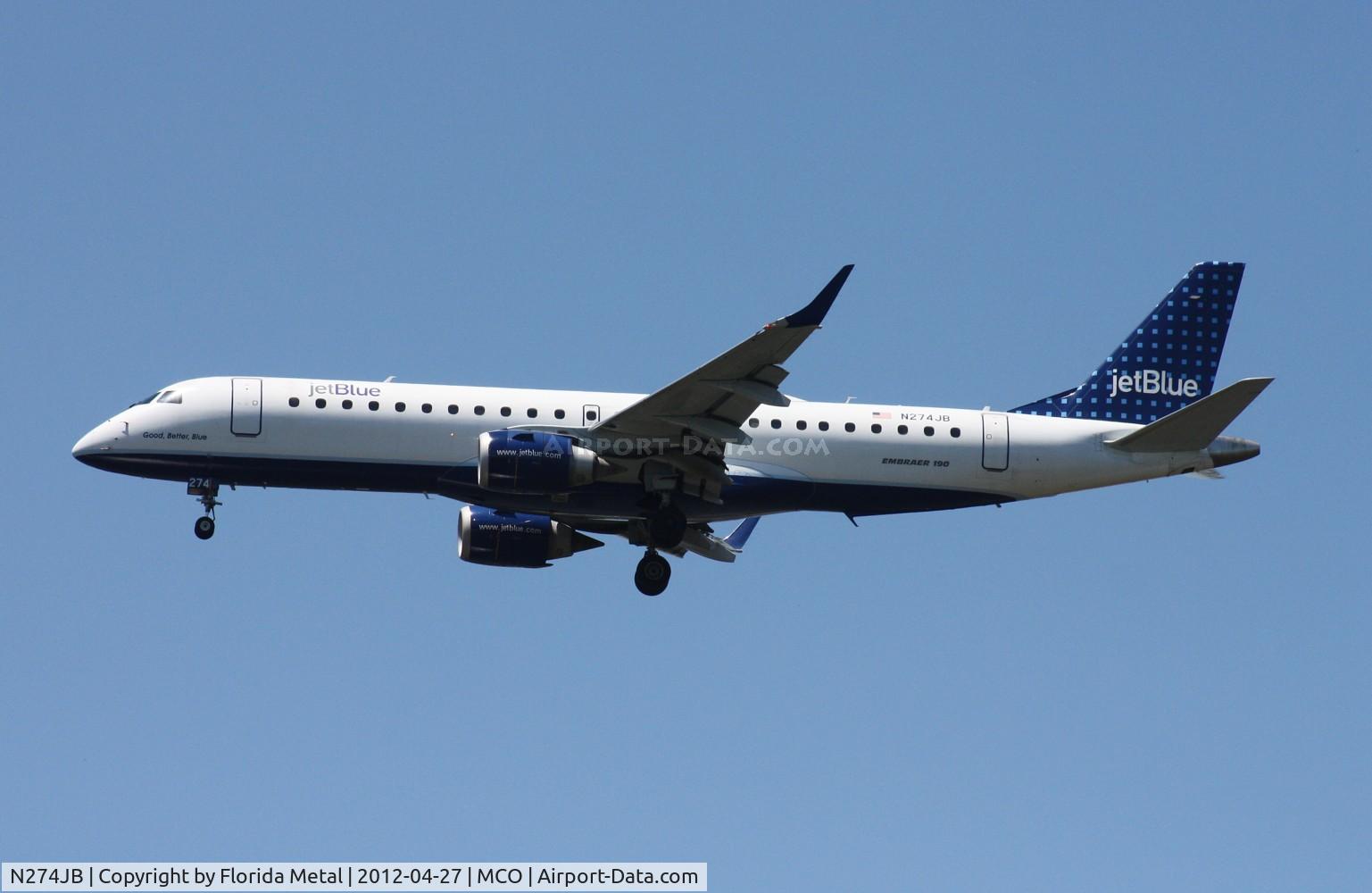 N274JB, 2007 Embraer ERJ-190-100 IGW 190AR C/N 19000082, Jet Blue E190