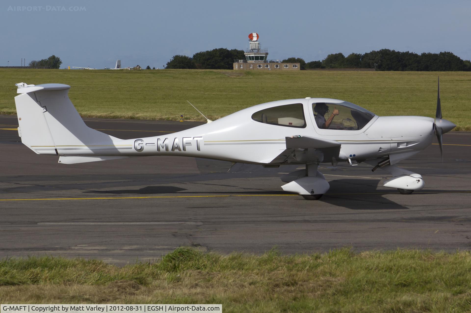 G-MAFT, 2006 Diamond DA-40D Diamond Star C/N D4.243, Departing SaxonAir.