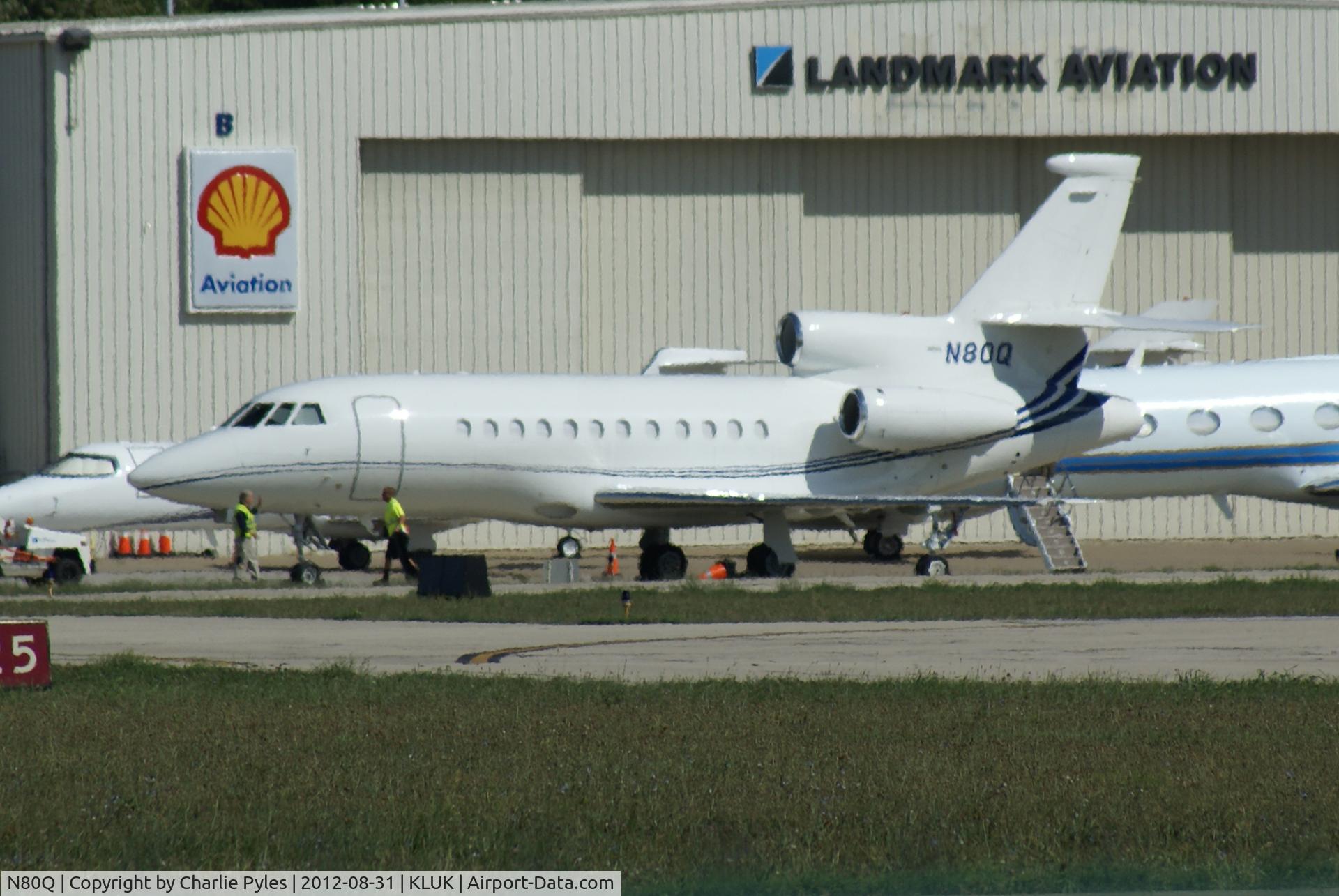 N80Q, 2003 Dassault Falcon 900EX C/N 123, Bad evening lighting but first for this Type with this N Number.