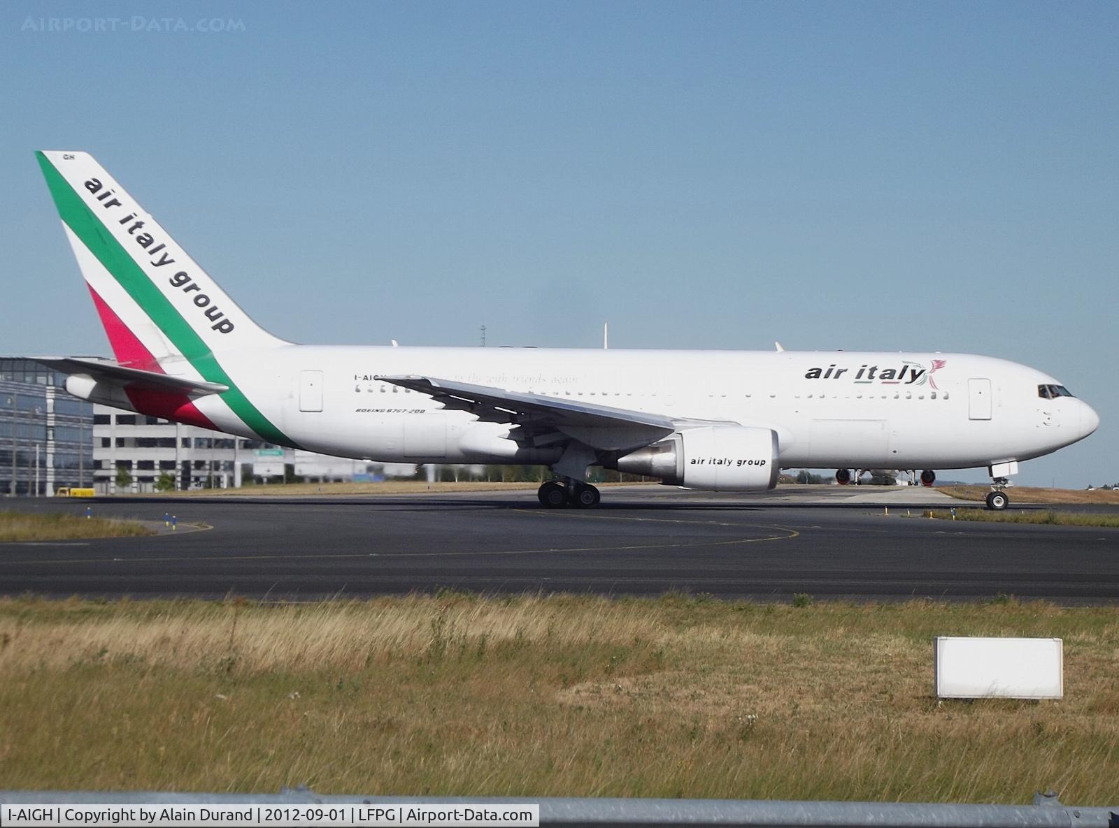 I-AIGH, 1988 Boeing 767-23B/ER C/N 23973, C/N 208, delivered new to Air Mauritius as 3B-NAK, then served short lived MaxJet as N252MY in 2007. Now serving Air Italy since 2008, Golf-Hotel was contracted by Aegean when posing for the camera.