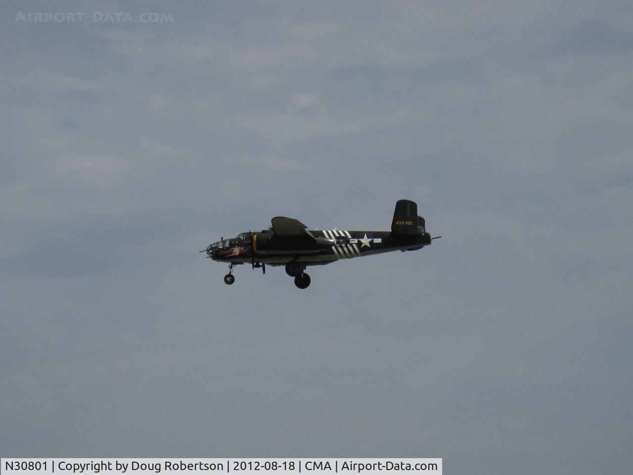 N30801, 1944 North American TB-25N Mitchell C/N 108-34076, 1944 North American TB-25N MITCHELL 'Executive Sweet', two Wright Cyclone R-2600s 1,700 Hp each, on final Rwy 26