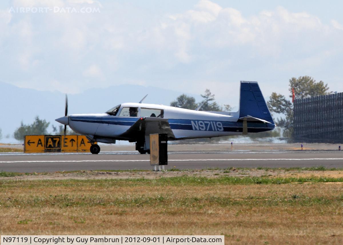 N97119, 1981 Mooney M20K C/N 25-0503, Departing