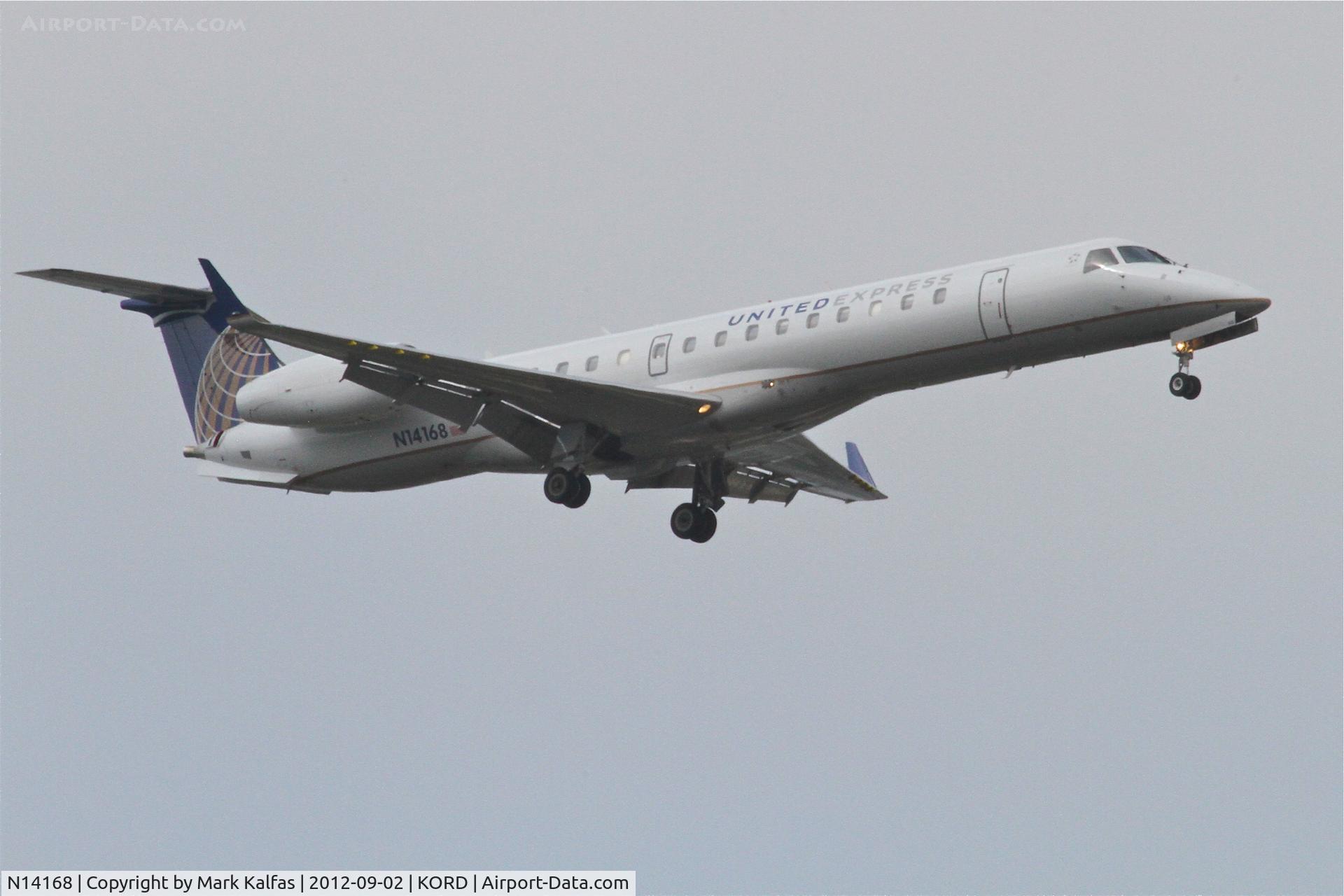 N14168, 2004 Embraer ERJ-145XR (EMB-145XR) C/N 14500840, ExpressJet/United Express Embraer EMB-145XR, ASQ5981 arriving from KMSN, RWY 10 approach KORD.
