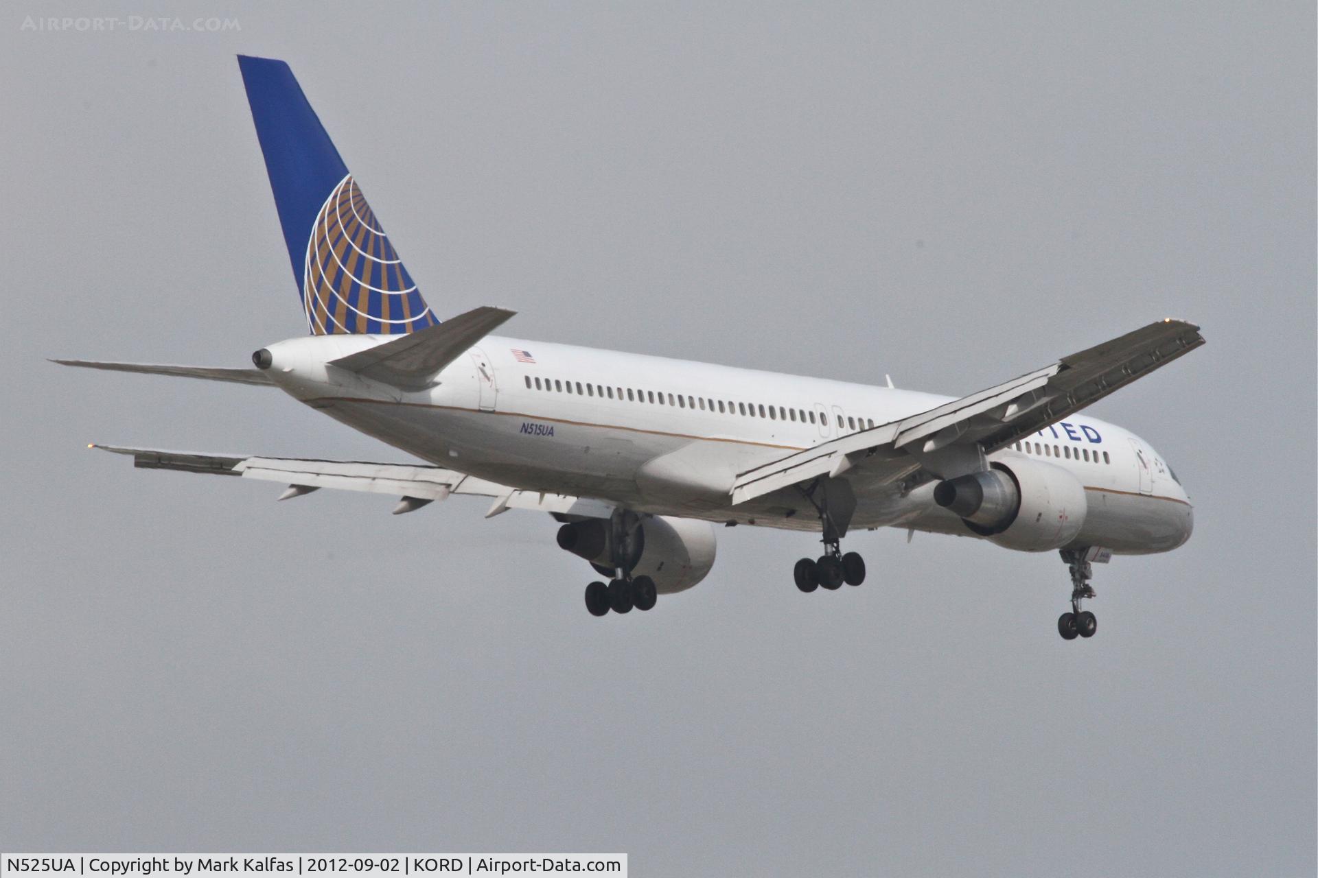 N525UA, 1991 Boeing 757-222 C/N 24978, United Airlines Boeing 757-222, UAL722 arriving from KPDX, RWY 10 approach KORD.