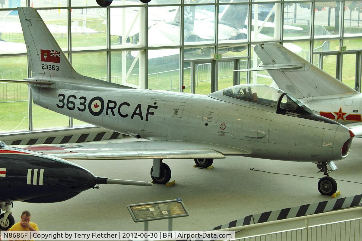 N8686F, 1954 Canadair CL-13B Sabre Mk. 6 C/N 1153, 1954 Canadair F-86E MK.6, c/n: 1153 in Seattle Museum of Flight